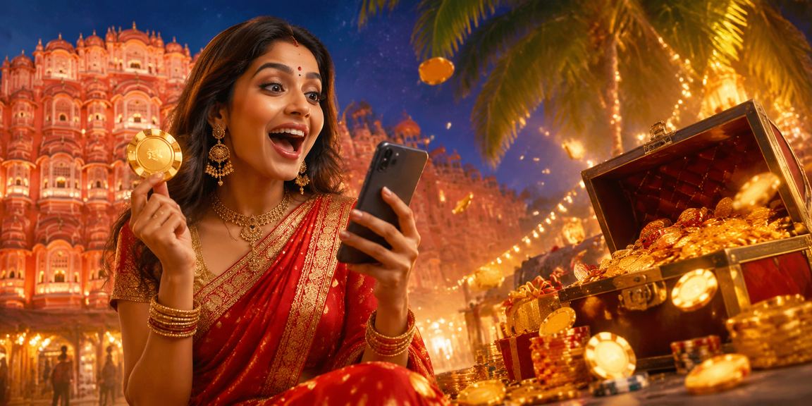 Indian woman registering online for casino bonuses in Jaipur