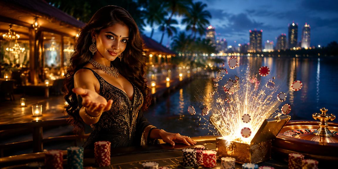 Indian woman using rummy casino app on mobile device
